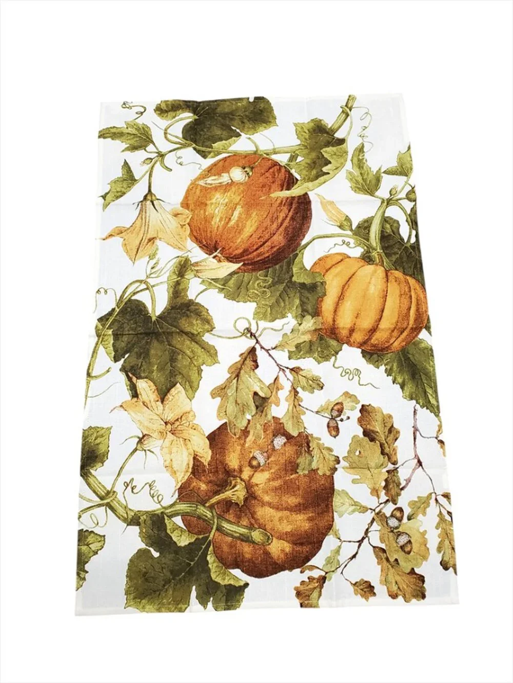 Williams-Sonoma Set of 2 Kitchen Towels Botanical Pumpkin Cotton